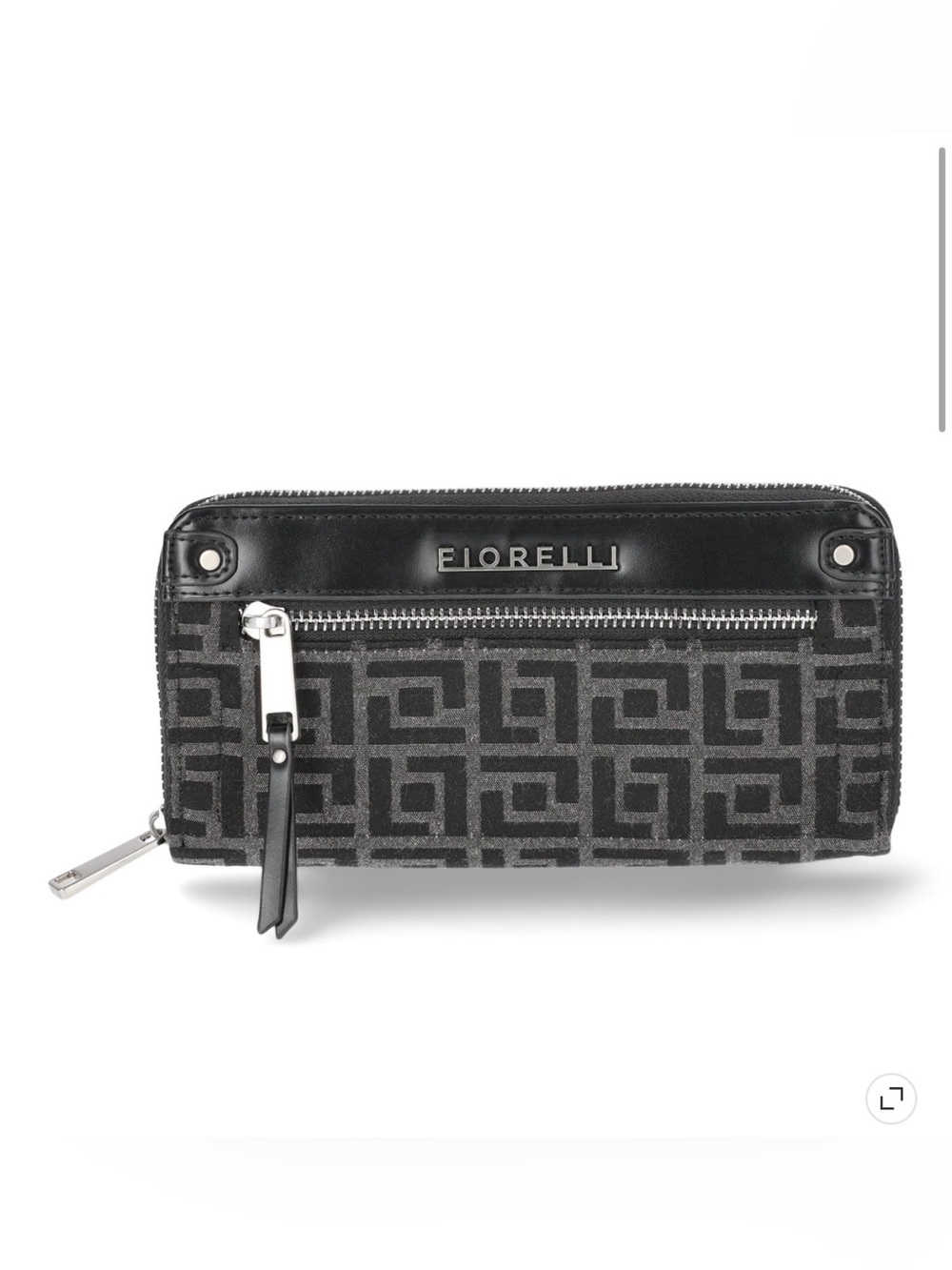 Fiorelli Black & Gray Logo Zip Wallet